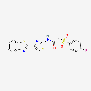 N-(4-(benzo[d]thiazol-2-yl)thiazol-2-yl)-2-((4-fluorophenyl)sulfonyl)acetamide