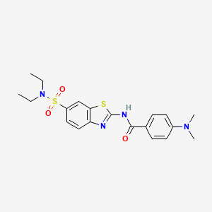 molecular formula C20H24N4O3S2 B11255508 N-[6-(diethylsulfamoyl)-1,3-benzothiazol-2-yl]-4-(dimethylamino)benzamide 