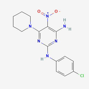 N~2~-(4-chlorophenyl)-5-nitro-6-(piperidin-1-yl)pyrimidine-2,4-diamine