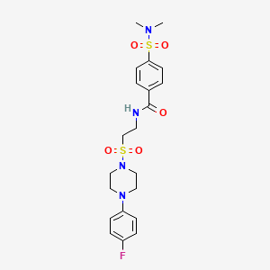 molecular formula C21H27FN4O5S2 B11255523 4-(N,N-dimethylsulfamoyl)-N-(2-((4-(4-fluorophenyl)piperazin-1-yl)sulfonyl)ethyl)benzamide 