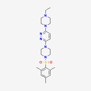 molecular formula C23H34N6O2S B11255525 3-(4-Ethylpiperazin-1-yl)-6-(4-(mesitylsulfonyl)piperazin-1-yl)pyridazine 