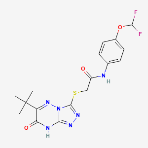 2-[(6-tert-butyl-7-oxo-7,8-dihydro[1,2,4]triazolo[4,3-b][1,2,4]triazin-3-yl)sulfanyl]-N-[4-(difluoromethoxy)phenyl]acetamide