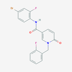 molecular formula C19H13BrF2N2O2 B11255534 N-(4-bromo-2-fluorophenyl)-1-(2-fluorobenzyl)-6-oxo-1,6-dihydropyridine-3-carboxamide 