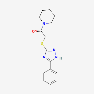 2-[(5-phenyl-4H-1,2,4-triazol-3-yl)sulfanyl]-1-(piperidin-1-yl)ethanone