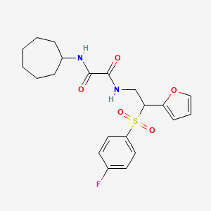 N1-cycloheptyl-N2-(2-((4-fluorophenyl)sulfonyl)-2-(furan-2-yl)ethyl)oxalamide