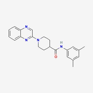 molecular formula C22H24N4O B11255585 N-(3,5-dimethylphenyl)-1-(quinoxalin-2-yl)piperidine-4-carboxamide 