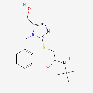 molecular formula C18H25N3O2S B11255589 N-Tert-butyl-2-{[5-(hydroxymethyl)-1-[(4-methylphenyl)methyl]-1H-imidazol-2-YL]sulfanyl}acetamide CAS No. 904817-63-6