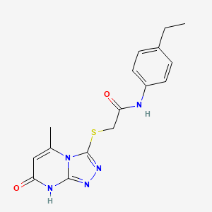 N-(4-Ethylphenyl)-2-({5-methyl-7-oxo-7H,8H-[1,2,4]triazolo[4,3-A]pyrimidin-3-YL}sulfanyl)acetamide