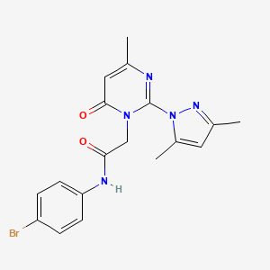 molecular formula C18H18BrN5O2 B11255611 N-(4-bromophenyl)-2-(2-(3,5-dimethyl-1H-pyrazol-1-yl)-4-methyl-6-oxopyrimidin-1(6H)-yl)acetamide 