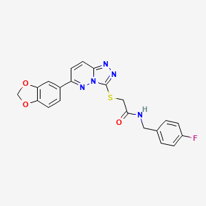 2-((6-(benzo[d][1,3]dioxol-5-yl)-[1,2,4]triazolo[4,3-b]pyridazin-3-yl)thio)-N-(4-fluorobenzyl)acetamide