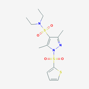 N,N-diethyl-3,5-dimethyl-1-(thiophen-2-ylsulfonyl)-1H-pyrazole-4-sulfonamide