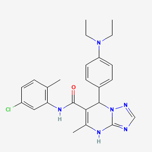 molecular formula C24H27ClN6O B11255680 N-(5-chloro-2-methylphenyl)-7-[4-(diethylamino)phenyl]-5-methyl-4,7-dihydro[1,2,4]triazolo[1,5-a]pyrimidine-6-carboxamide 