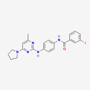 3-Iodo-N-(4-{[4-methyl-6-(pyrrolidin-1-YL)pyrimidin-2-YL]amino}phenyl)benzamide