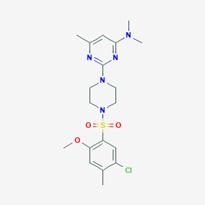 2-(4-((5-chloro-2-methoxy-4-methylphenyl)sulfonyl)piperazin-1-yl)-N,N,6-trimethylpyrimidin-4-amine