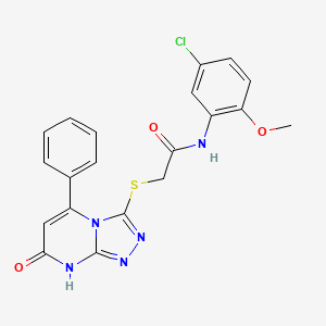 N-(5-Chloro-2-methoxyphenyl)-2-({7-oxo-5-phenyl-7H,8H-[1,2,4]triazolo[4,3-A]pyrimidin-3-YL}sulfanyl)acetamide