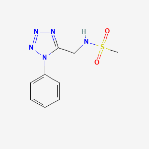 molecular formula C9H11N5O2S B11255720 N-((1-phenyl-1H-tetrazol-5-yl)methyl)methanesulfonamide 