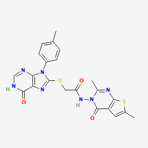 N-(2,6-dimethyl-4-oxothieno[2,3-d]pyrimidin-3(4H)-yl)-2-{[9-(4-methylphenyl)-6-oxo-6,9-dihydro-1H-purin-8-yl]sulfanyl}acetamide