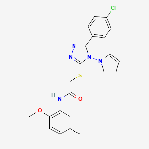 2-{[5-(4-chlorophenyl)-4-(1H-pyrrol-1-yl)-4H-1,2,4-triazol-3-yl]sulfanyl}-N-(2-methoxy-5-methylphenyl)acetamide