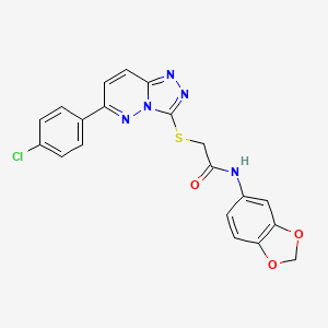 N-(benzo[d][1,3]dioxol-5-yl)-2-((6-(4-chlorophenyl)-[1,2,4]triazolo[4,3-b]pyridazin-3-yl)thio)acetamide