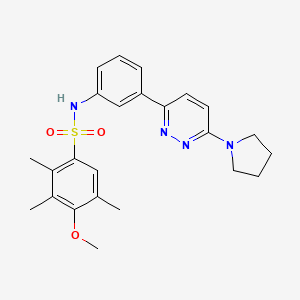 4-methoxy-2,3,5-trimethyl-N-(3-(6-(pyrrolidin-1-yl)pyridazin-3-yl)phenyl)benzenesulfonamide