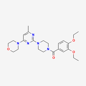 molecular formula C24H33N5O4 B11255762 (3,4-Diethoxyphenyl)(4-(4-methyl-6-morpholinopyrimidin-2-yl)piperazin-1-yl)methanone 