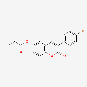 3-(4-bromophenyl)-4-methyl-2-oxo-2H-chromen-6-yl propanoate