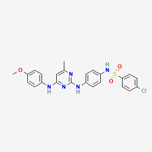 4-chloro-N-(4-((4-((4-methoxyphenyl)amino)-6-methylpyrimidin-2-yl)amino)phenyl)benzenesulfonamide