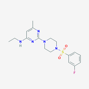 molecular formula C17H22FN5O2S B11255799 N-Ethyl-N-(2-{4-[(3-fluorophenyl)sulfonyl]piperazino}-6-methyl-4-pyrimidinyl)amine 