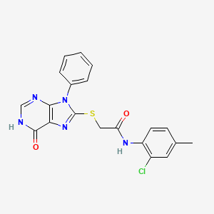 N-(2-chloro-4-methylphenyl)-2-[(6-oxo-9-phenyl-6,9-dihydro-1H-purin-8-yl)sulfanyl]acetamide