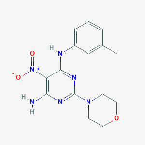 N-(3-methylphenyl)-2-(morpholin-4-yl)-5-nitropyrimidine-4,6-diamine