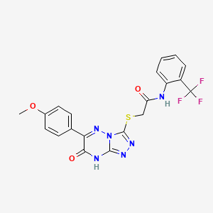 molecular formula C20H15F3N6O3S B11255850 2-{[6-(4-methoxyphenyl)-7-oxo-7,8-dihydro[1,2,4]triazolo[4,3-b][1,2,4]triazin-3-yl]sulfanyl}-N-[2-(trifluoromethyl)phenyl]acetamide 