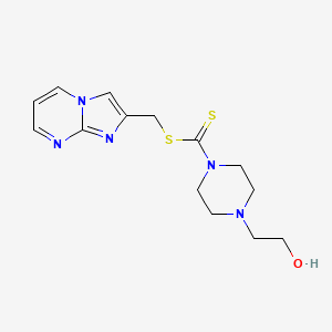 Imidazo[1,2-a]pyrimidin-2-ylmethyl 4-(2-hydroxyethyl)piperazine-1-carbodithioate