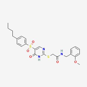 molecular formula C24H27N3O5S2 B11255871 2-({5-[(4-butylphenyl)sulfonyl]-6-oxo-1,6-dihydropyrimidin-2-yl}sulfanyl)-N-(2-methoxybenzyl)acetamide 