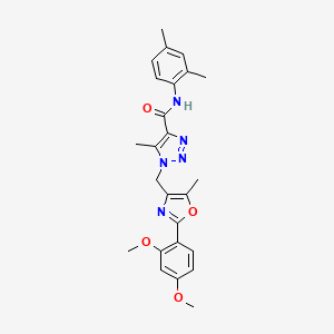 1-{[2-(2,4-dimethoxyphenyl)-5-methyl-1,3-oxazol-4-yl]methyl}-N-(2,4-dimethylphenyl)-5-methyl-1H-1,2,3-triazole-4-carboxamide