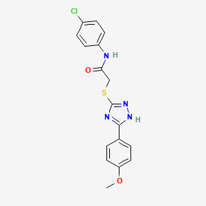 molecular formula C17H15ClN4O2S B11255878 N-(4-chlorophenyl)-2-{[5-(4-methoxyphenyl)-4H-1,2,4-triazol-3-yl]sulfanyl}acetamide 