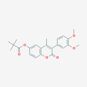 3-(3,4-dimethoxyphenyl)-4-methyl-2-oxo-2H-chromen-6-yl 2,2-dimethylpropanoate