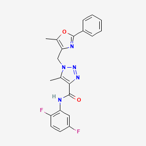 molecular formula C21H17F2N5O2 B11255888 N-(2,5-difluorophenyl)-5-methyl-1-[(5-methyl-2-phenyl-1,3-oxazol-4-yl)methyl]-1H-1,2,3-triazole-4-carboxamide 