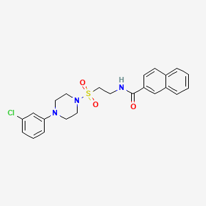 N-(2-((4-(3-chlorophenyl)piperazin-1-yl)sulfonyl)ethyl)-2-naphthamide