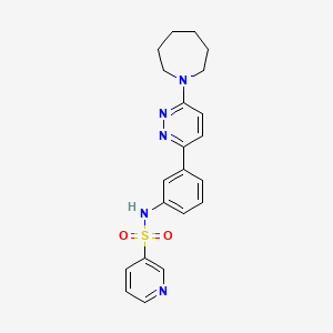 molecular formula C21H23N5O2S B11255912 N-{3-[6-(Azepan-1-YL)pyridazin-3-YL]phenyl}pyridine-3-sulfonamide 