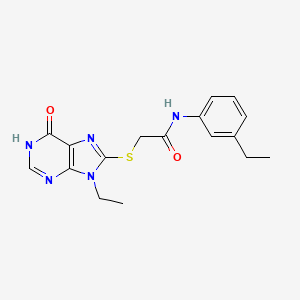 molecular formula C17H19N5O2S B11255939 2-[(9-ethyl-6-oxo-6,9-dihydro-1H-purin-8-yl)sulfanyl]-N-(3-ethylphenyl)acetamide 