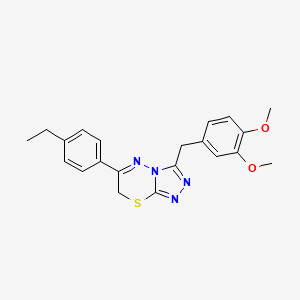 molecular formula C21H22N4O2S B11255944 3-[(3,4-dimethoxyphenyl)methyl]-6-(4-ethylphenyl)-7H-[1,2,4]triazolo[3,4-b][1,3,4]thiadiazine 