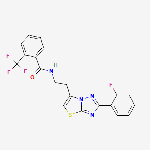 N-(2-(2-(2-fluorophenyl)thiazolo[3,2-b][1,2,4]triazol-6-yl)ethyl)-2-(trifluoromethyl)benzamide