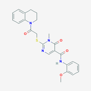 N-(2-Methoxyphenyl)-1-methyl-6-oxo-2-{[2-oxo-2-(1,2,3,4-tetrahydroquinolin-1-YL)ethyl]sulfanyl}-1,6-dihydropyrimidine-5-carboxamide