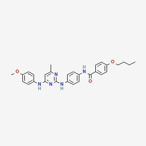 4-butoxy-N-[4-({4-[(4-methoxyphenyl)amino]-6-methylpyrimidin-2-yl}amino)phenyl]benzamide