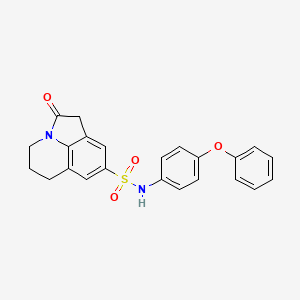 molecular formula C23H20N2O4S B11255969 2-oxo-N-(4-phenoxyphenyl)-1,2,5,6-tetrahydro-4H-pyrrolo[3,2,1-ij]quinoline-8-sulfonamide 