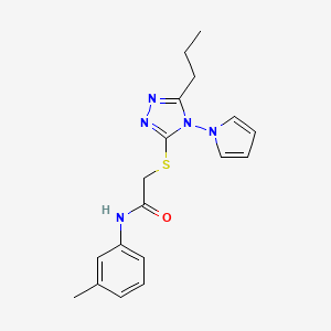 molecular formula C18H21N5OS B11255992 N-(3-methylphenyl)-2-{[5-propyl-4-(1H-pyrrol-1-yl)-4H-1,2,4-triazol-3-yl]sulfanyl}acetamide 