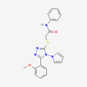 2-{[5-(2-methoxyphenyl)-4-(1H-pyrrol-1-yl)-4H-1,2,4-triazol-3-yl]sulfanyl}-N-phenylacetamide