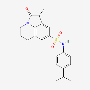 molecular formula C21H24N2O3S B11256009 N-(4-isopropylphenyl)-1-methyl-2-oxo-1,2,5,6-tetrahydro-4H-pyrrolo[3,2,1-ij]quinoline-8-sulfonamide 