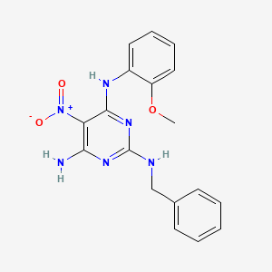 molecular formula C18H18N6O3 B11256025 N~2~-benzyl-N~4~-(2-methoxyphenyl)-5-nitropyrimidine-2,4,6-triamine 