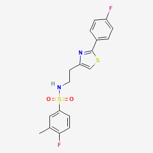 4-fluoro-N-(2-(2-(4-fluorophenyl)thiazol-4-yl)ethyl)-3-methylbenzenesulfonamide